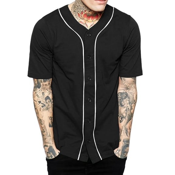 Ma Croix Mens Baseball Jersey Button Down Athletic Sport Uniform
