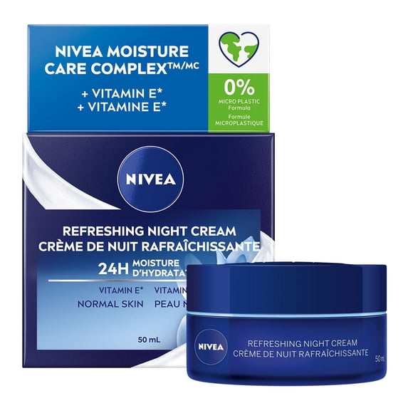 NIVEA crème de nuit rafraîchissante 24H d'hydratation pour peau normale, 50 mL