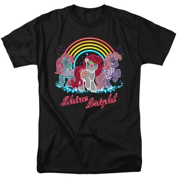 My Little Pony Retro Neon Ponies S/S Adult 18/1 T-Shirt Black