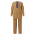 thumbnail image 4 of TSADFHJI Pantalon de Pyjama Homme Mode Décontractée Ample Style Africain Col Rond Manches Longues Pantalon Costume m Jaune, 4 of 9