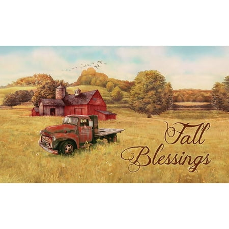 Custom Decor Mat - Scarecrow and Truck