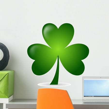 Irish Shamrock Ideal for Wall Decal by Wallmonkeys Peel and Stick Graphic (18 in H x 18 in W)