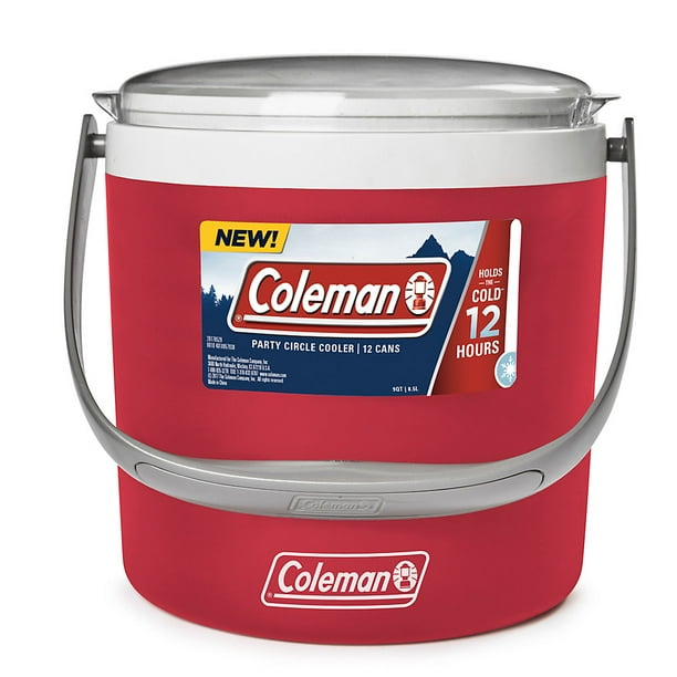 Coleman 9 Quart Beverage Party Cooler, Easy Handle, 12 Can, Red