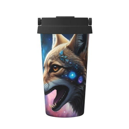 

Adobk Colorful Starry Sky Fox Print Stainless Steel Coffee Mug -Vacuum Insulated Coffee Tumbler - Leakproof Travel Mugs Insulated for Hot & Cold Drinks