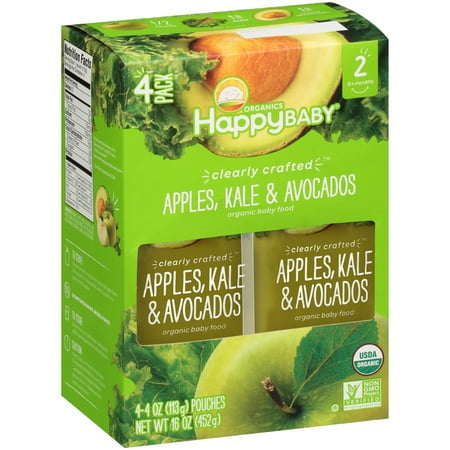 Happy Baby® Organics Clearly Crafted⢠Apples, Kale & Avocados Organic Baby Food 4-4 oz. Pouches