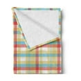 thumbnail image 2 of Plaid Soft Flannel Fleece Blanket, Geometric Composition with Squares and Rectangles Colorful Shapes with Diagonal Lines, Cozy Plush for Indoor and Outdoor Use, 50" x 60", Multicolor, by Ambesonne, 2 of 5