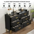 thumbnail image 6 of 6 Drawer Modern Dresser with Gold Handles, Wooden Chest of Drawers with Deep Storage, Stylish Bedroom, Living Room, or Entryway Storage Cabinet, 6 of 9
