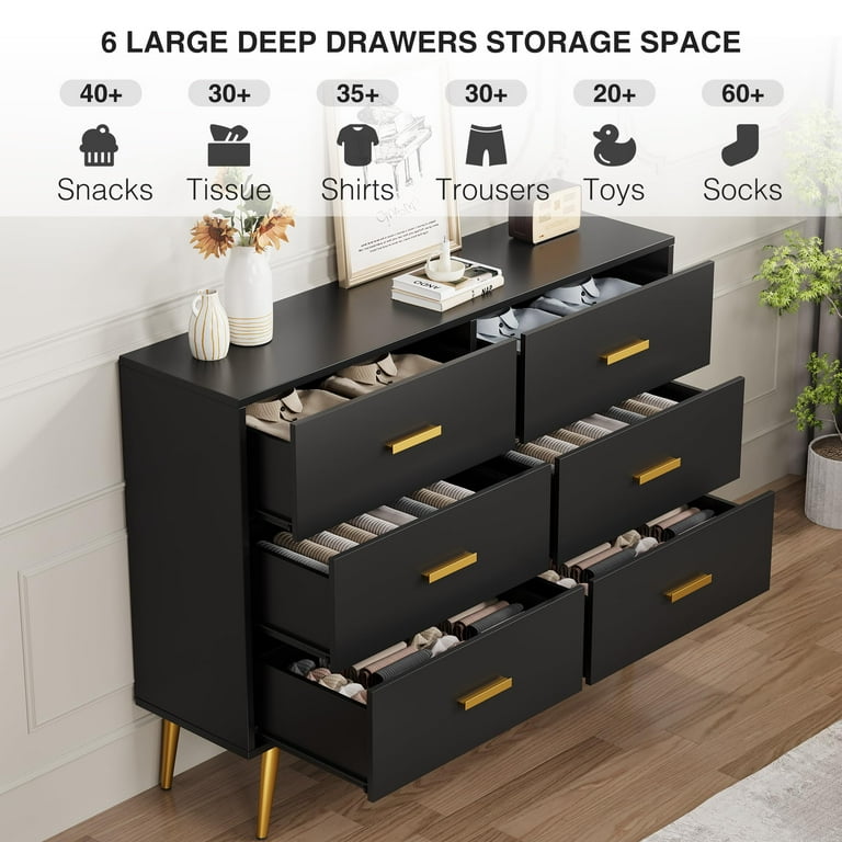 gold dresser walmart Harbor 3 Drawer with Divded Top Drawer Dresser, Blonde main image 1