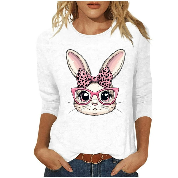 Camisetas Casuales de las Mujeres Impresas 3/4 Manga Cuello Redondo Blusa, Moda Ligera Superior para el Hogar Y el Uso Diario, Cómoda Imitación de la Tela Del Estante