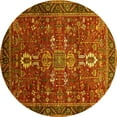 thumbnail image 1 of Ahgly Company Indoor Round Oriental Yellow Industrial Area Rugs, 5' Round, 1 of 4