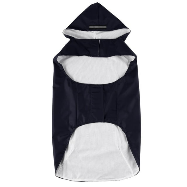 Xiao Hua Chubasquero impermeable para perros, reflectante, ligero y con capucha tipo poncho (XL, negro)