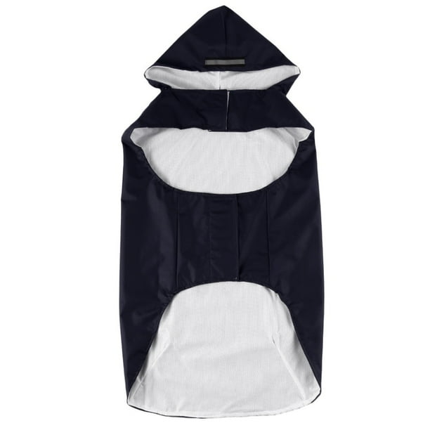 Xiao Hua Chubasquero impermeable para perros, reflectante, ligero y con capucha tipo poncho (XL, negro)