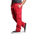 thumbnail image 2 of G-Style USA Men's Solid Fleece Cargo Pants DFP2 - RED - Small, 2 of 5