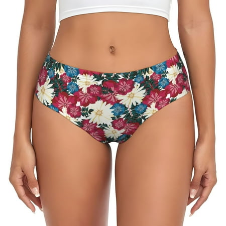 Womens Underwear - Beautiful flower No Show Seamless Underwear for Women  Soft Stretch Womens Panties  Hipster Ladies Panties Bikini Underwear Briefs