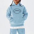 thumbnail image 2 of CPNG Girls Hooded Sweatshirt Football Print Long Sleeve Hoodie Pullover Top Trendy Comfy Daily Casual Loose Sweatshirts, 2 of 6