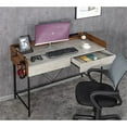 thumbnail image 3 of Pemberly Row Wood/Metal Home Office Writing Desk with Drawers in Walnut/Cement, 3 of 5