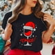 thumbnail image 5 of Gibobby Camiseta Navideña De La Mujer Camiseta de manga corta con cuello redondo y estampado de Navidad para mujer(Negro,XG), 5 of 5
