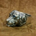 thumbnail image 5 of Blue CZ Eyes 925 Sterling Silver Golden Retriever Cute Dog Ring Punk Jewelry TA32N US Size 13, 5 of 16