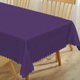 thumbnail image 5 of 60x84inches Elegant Purple Tablecloth Rectangular Solid Color Polyester Fabric Table Cloth Washable Wrinkle Resistant Table Cover for Kitchen Dining Wedding Baby Shower Buffet Party Decor, 5 of 7