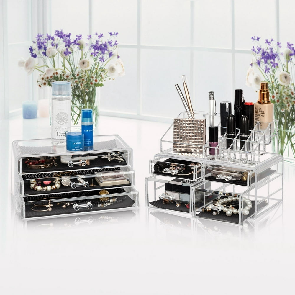 Ktaxon Cosmetic Table Organizer Makeup Holder Case Box Jewelry Storage ...