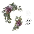 thumbnail image 1 of 2x Flor artificial colgante Gloria Simulación Arreglo floral violeta Corona colgante de puerta delantera, 1 of 7