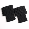thumbnail image 3 of Crochet Boot Cuffs Crochet Soft Medias Tobillo Invierno Cable Knit Calentadores de piernas Mujeres Calentadores de piernas para regalos Calentadores - Negro Salvador Dali protector de pierna corto, 3 of 8