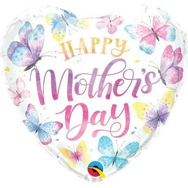 18 inch Mother'S Day Watercolor Butterflies Foil Mylar Balloon - Party Supplies Decorations