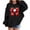 Black, variant on Lorytime Christmas Hoodies for Teen Girls Unisex Bow Sweatshirt Long Sleeve Pullover Drop Shoulder Festive Tops Red