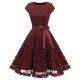 thumbnail image 2 of Gibobby Vestido sexy para fiesta Vestido de mujer con cuello de encaje vintage y cintura metida con encaje(Rojo,CH), 2 of 3