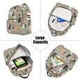 thumbnail image 5 of FORMRS Mini Backpack Purse for Women Quilted Travel Daypack Casual Shoulder Bag, Green Floral Cats Pattern, 5 of 7