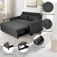 thumbnail image 3 of Extra-Large 61-inch 2-in-1 Fabric Sofa Bed, Double with Storage, Reinforced Iron Frame, Adjustable Backrest, 3 of 9