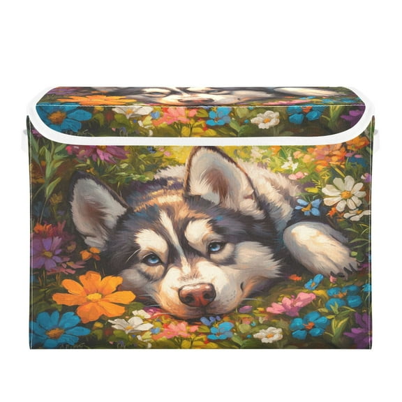Storage Box With Lid 16.5x12.6x11.8In Foldable Stacked Household Storage Box Husky Butterfly