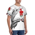 thumbnail image 2 of Vsdgher Moose Kissing Under Mistletoe Print Men's Dry Fit Mesh Athletic Shirts Moisture Wicking Tennis T-Shirt Tops, 2 of 9