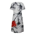 thumbnail image 5 of Dyegold Sundresses for Women Casual Summer - Beach Dresses for Women Casual Summer Sleeveless Knee Length A Line Dress V Neck Cami Floral Vacation Tunic Dress, 5 of 5