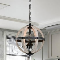 Davi 16 in. 3-Light Indoor Weathered Black and Weathered White Finish Chandelier with Light Kit
