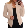 thumbnail image 3 of Ladies Work Suit Solid Color Blazer Single Breasted Outwear Button Down Pockets Jacket Comfy Loose Blouse V Neck Cardigan, 3 of 7