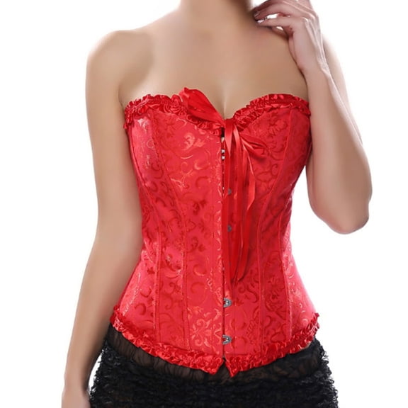 Grebrafan Bustiers Corsets Women Burlesque Red M