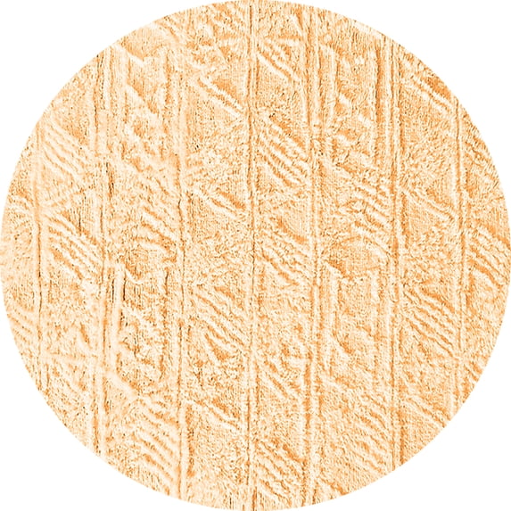 Ahgly Company Indoor Round Solid Orange Modern Area Rugs, 8' Round
