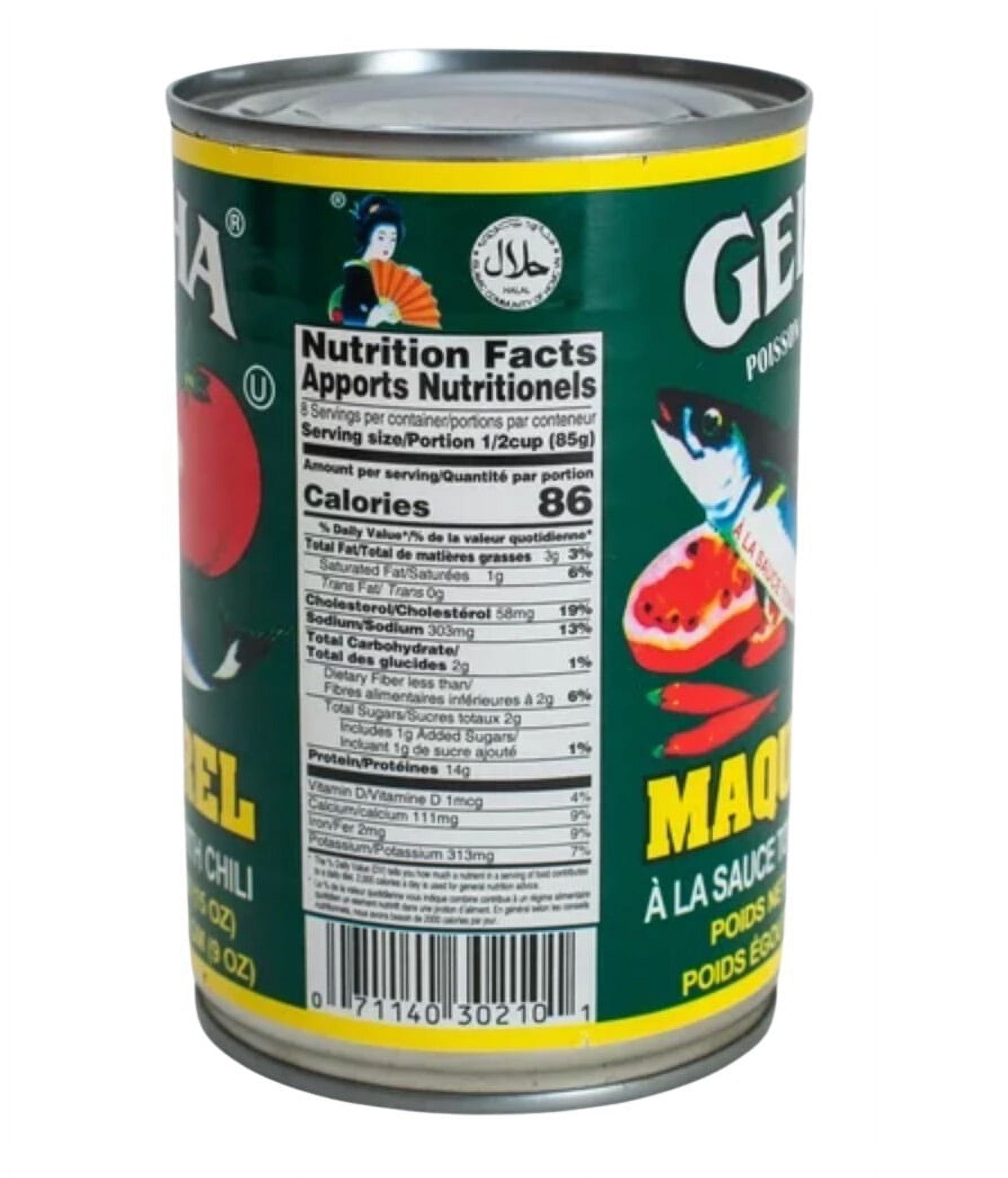 Geisha Mackerel in Tomato Sauce with Chili 425 GM / 15oz. - Green (Pack of 3)