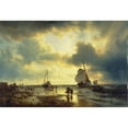 thumbnail image 3 of Andreas Achenbach 14x11 Black Modern Framed Museum Art Print Titled - The Ebb-Tide (1849), 3 of 5