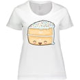 thumbnail image 3 of Inktastic Cute Smiling Cake with Confetti Sprinkles Women's Plus Size T-Shirt, 3 of 5