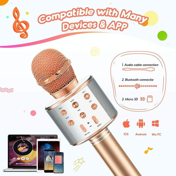 Micrófono De Juguete Inalámbrico Para Niños – Máquina De Mano Para Cantar En Casa, Fiestas, KTV Y Regalos De Navidad