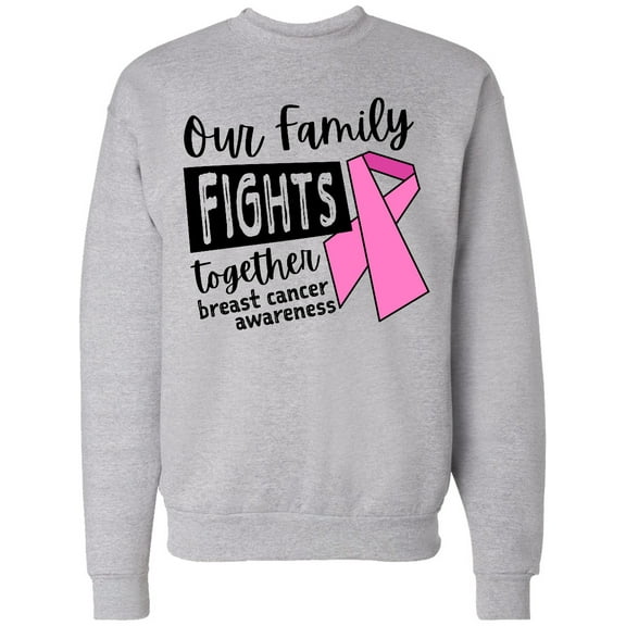 Inktastic Our Family Fights Together Breast Cancer Awareness Adult Sweatshirt