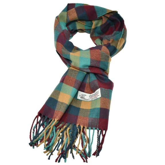 Unisex Winter Striped Checked Plaid Luxurious Scarf Soft Wool Feel Scarves Colorful Buffalo
