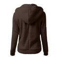 thumbnail image 3 of Leadmall Hooded Fleece Sweatshirt Full Zip Hoodies Solid Long Sleeve Hooded Sweatshirt Pockets Fall Casual Sweatshirts Jacket Winter Warm Fleece Hoodies Jackets Coat Sweater Outwear Y-Y5 Brown S, 3 of 3