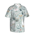 thumbnail image 2 of Balery Goose and Doodle Flowers Print Men's Hawaiian Shirts Short Sleeve Beach Shirt Relaxed Fit Vacation Button Down Shirts-Large, 2 of 9