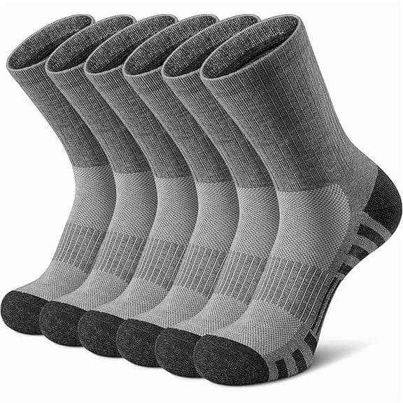 Eryueer Athletic Socks Sport Running Calf Socks Performance Cushioned Breathable Crew Socks for Men Women(6 Pairs)