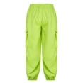 thumbnail image 2 of TiaoBug Kids Girls Cargo Pants Casual Pure Color Trousers Hip Hop Dance Costume4-14 Green-A 120, 2 of 7