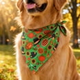 thumbnail image 4 of Fall Dog Bandana with Pumpkin and Pie Print, Green Thanksgiving Design, for Small Dogs and Cats, Tie-On Pet Accessory, 4 of 7