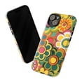 thumbnail image 3 of Groovy Retro Floral Phone Case, Bold Vintage Flower Design iPhone Cover, Colorful Artistic Protective Case for iPhone 16 15 14 13 12 11 Plus Pro Max Mini, 3 of 6